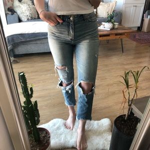 A&F High Rose Girlfriend Jeans